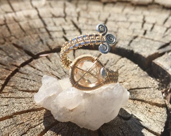 Citrine 14ct. Goldfill and Sterling Silver Wrap Ring