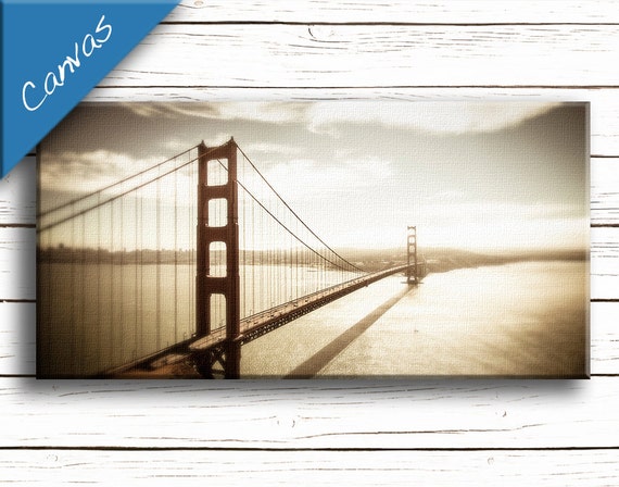Golden Gate Bridge art, Large Canvas art, San Francisco canvas, Coastal art, Home decor wall art, Living room decor // Golden Gate Bridge