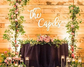 Custom Last Name Sign, Personalized Name Sign, Cutout, Wedding Sign, Backdrop Sign, Large Name Sign, Sweetheart Table Sign, Wooden Name Sign