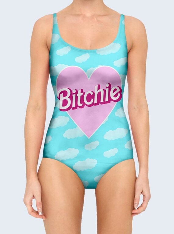Funny Swimsuit One Piece Swimsuit Blue Bathing Suit