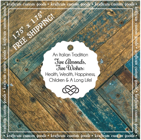 Jordan Almond Favor Tags #798 FREE SHIPPING!