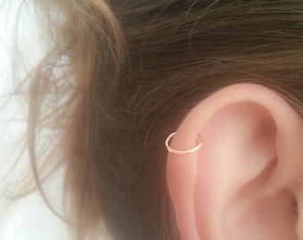 Mother Day SALE - Tiny Helix Ring Gold - Simple Helix Ring - Simple Helix Jewelry - Tiny Helix Hoop - Dainty Helix - Delicate Helix