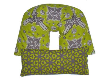 LAVENDER scented Neck & Shoulder Wrap Eye Pillow Gift Set Hot Cold Therapy Pack Flaxseed MICROWAVABLE (Citrine Medallion) REUSABLE grey spa