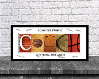 Basketball Coach Team Signature Print - Basketball Coach Team Gift - Basketball Coach Gift - Best Coach Gift - Coach Print -Basketball Coach