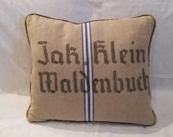 German Feed Sack Pillow