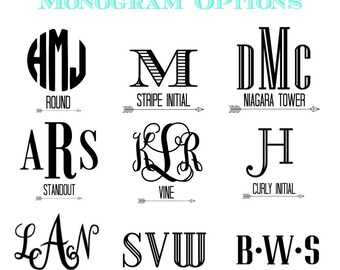 Monogram Decal - Monogram Sticker - Monogram Decals - Monogram Laptop Decal - Car Decal - Custom Cup Decal - Monogram Car Decal -