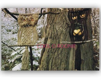 Macrame Owl Pattern Two Patterns One with Plant Holder Vintage 1970's Digital Macrame Pattern