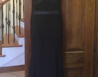 Vintage black maxi mesh dress
