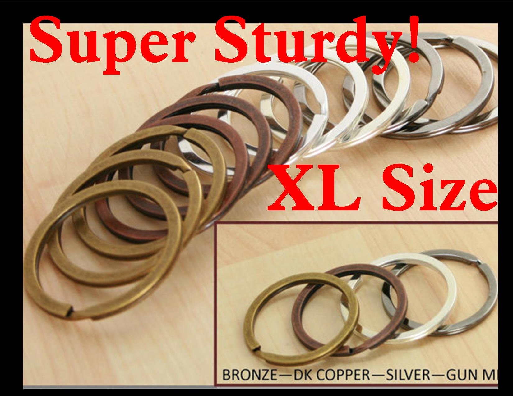 10 Extra Large Split Rings for Key Ring and Key Chains