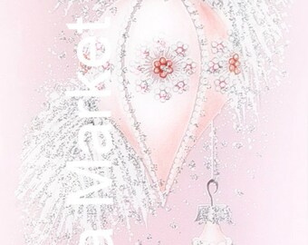 Mid Century Christmas Image-Shabby Pink Shiny Brite-Shabby-Chic-Retro-Christmas Gift Tags