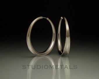 Silver Hoop Earrings, Sterling Silver Earrings, Hoop Earrings, Hammered Silver Hoops, Large Silver Hoops, E157