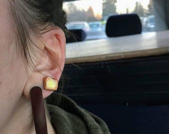 Buttered toast earrings