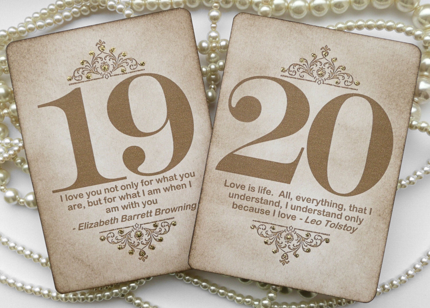 Gold wedding  table  numbers Vintage quotes  table  numbers Gold