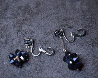 Vintage Cluster Clip On Earrings