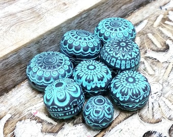Polymer Clay Tutorial, How To Make Hollow Textured / Stamped Round Polymer Clay Beads Big or Small, arcilla polimerica, d'argile de polymère