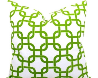 15% Off Sale Green Pillow Decorative Throw Pillows 16x16 Pillow cover Home Decor Chain Lime Green Chartreuse Green Pillow Printed fabric bot