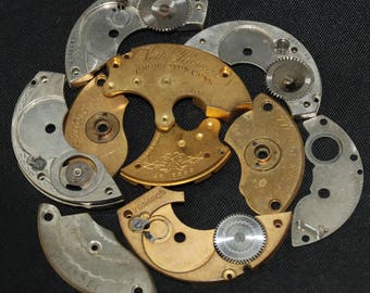 Destash Steampunk Watch Clock Parts Movements Plates Art Grab Bag RD 84