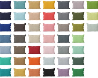 Solid Lumbar Pillow Cover 20x14, 54 colors available, rectangle pillow cover 14x20, long lumbar throw cushion cover