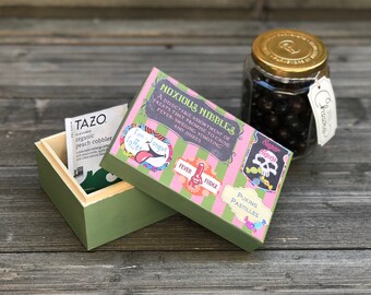 Noxious Nibbles Candy Box, Wooden Keepsake Box, Tea Organizer, Witchcraft and Wizardry