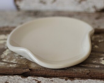 White Ceramic Spoon Rest | Made to Order