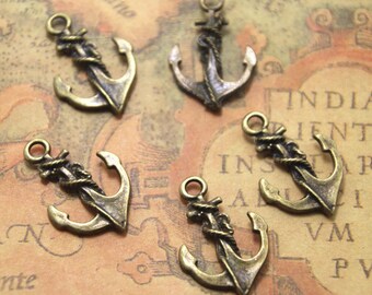 20pcs Anchor charms Bronze tone Anchor Charm Pendants 18x27mm ASD0887