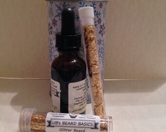 Glitter Beard Kit Deluxe Scented with 24k Gold Leaf UB's Beard Basic Glitter Beard Baubles for the Beard Baubles for the Beard Decembeard