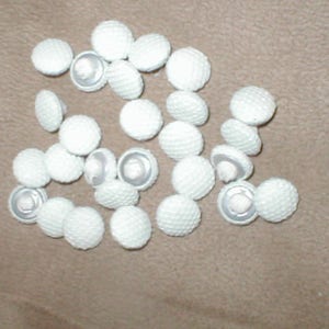 lot of 26 White Tulle Covered Bridal Buttons