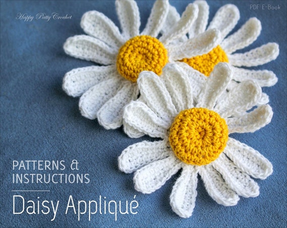 Items Similar To Crochet Daisy Flower Pattern - Easy Crochet Flower 