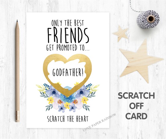 godfather card, godfather scratch card, will you be my godfather card, only the best friends get promoted to godfather, godfather quote