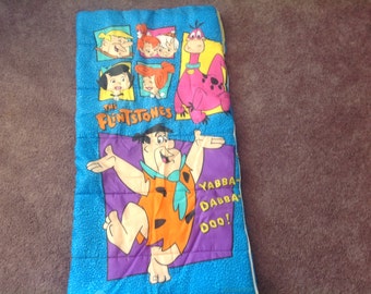 Vintage Flintstone Sleeping Bag 1993 Sleeping Bag Kids Sleeping Bag Cartoon Sleeping Bag