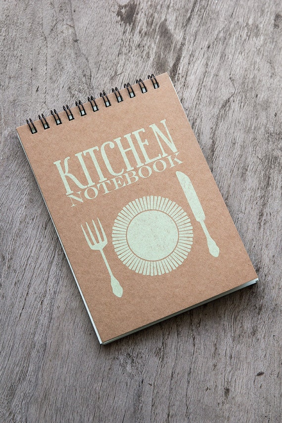 4x6 GREEN Recipe book spiral notebook kitchen book