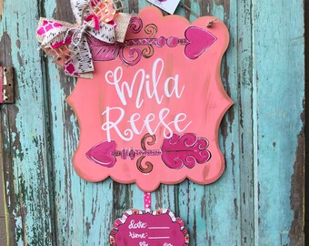 Hospital Door Hanger / Nursery Decor / Hospital Door Hanger / Hospital Door Sign / Baby Shower Gift / Birth Announcement Door Hanger