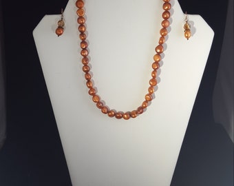 Bronze Freshwater Pearls Swarovski Crystals Copper