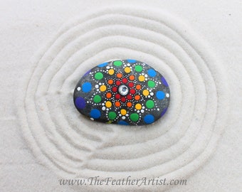 Hand-Painted Mandala Rock (Chakra Stone)