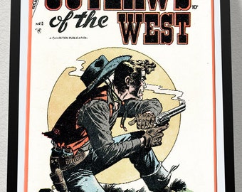 vintage western poster cow puncher 2 cowboys and pin up