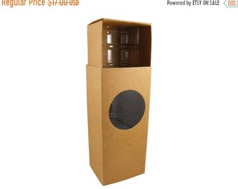 Mothers Day Sale 10 Pc Pretty Kraft Cut Out Circle Window Front Macaron Boxes with Inserts 6 1/4 x 2 1/4 x 2 inches