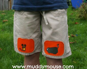 Cat & Mouse iron on knee patches