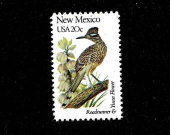 10 New Mexico -Free Shipping- Pack of (10) - New Mexico - Roadrunner - Yucca Flower - Vintage Unused U.S. Postage Stamps- Post Office Fresh!