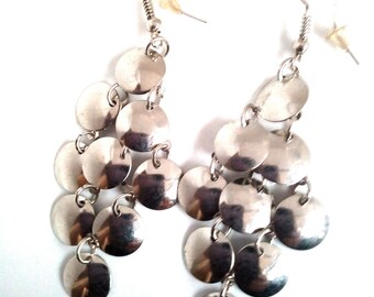 Handmade earrings with metal drops