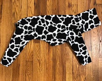 Moo Moo fleece Dog Pajama - Vest/2 leg/4 leg