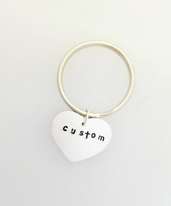 custom heart keychain personalized keychain vegan
