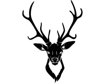 Deer #8 Buck Antlers Points Whitetail Fawn Hunting Fishing Wilderness Nature Logo .SVG .EPS .PNG Digital Clipart Vector Cricut Cut Cutting