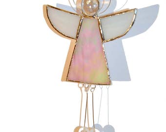 Stained Glass Guardian Angel - Guardian Angel hanging - Stained Glass Angel - Gift for Her - Angel suncatcher - Guardian Angel
