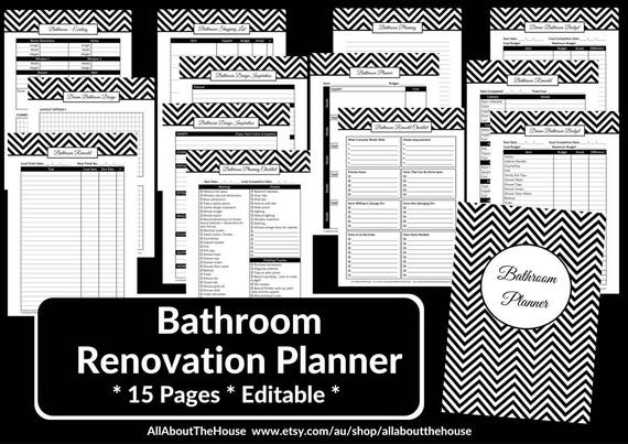 bathroom remodel checklist planner printable renovation home improvement diy inspiration budget layout editable template pdf digital instant - Bathroom Renovation Planner bathroom remodel checklist planner printable renovation home improvement diy inspiration budget layout editable template pdf digital instant - Bathroom Renovation Planner