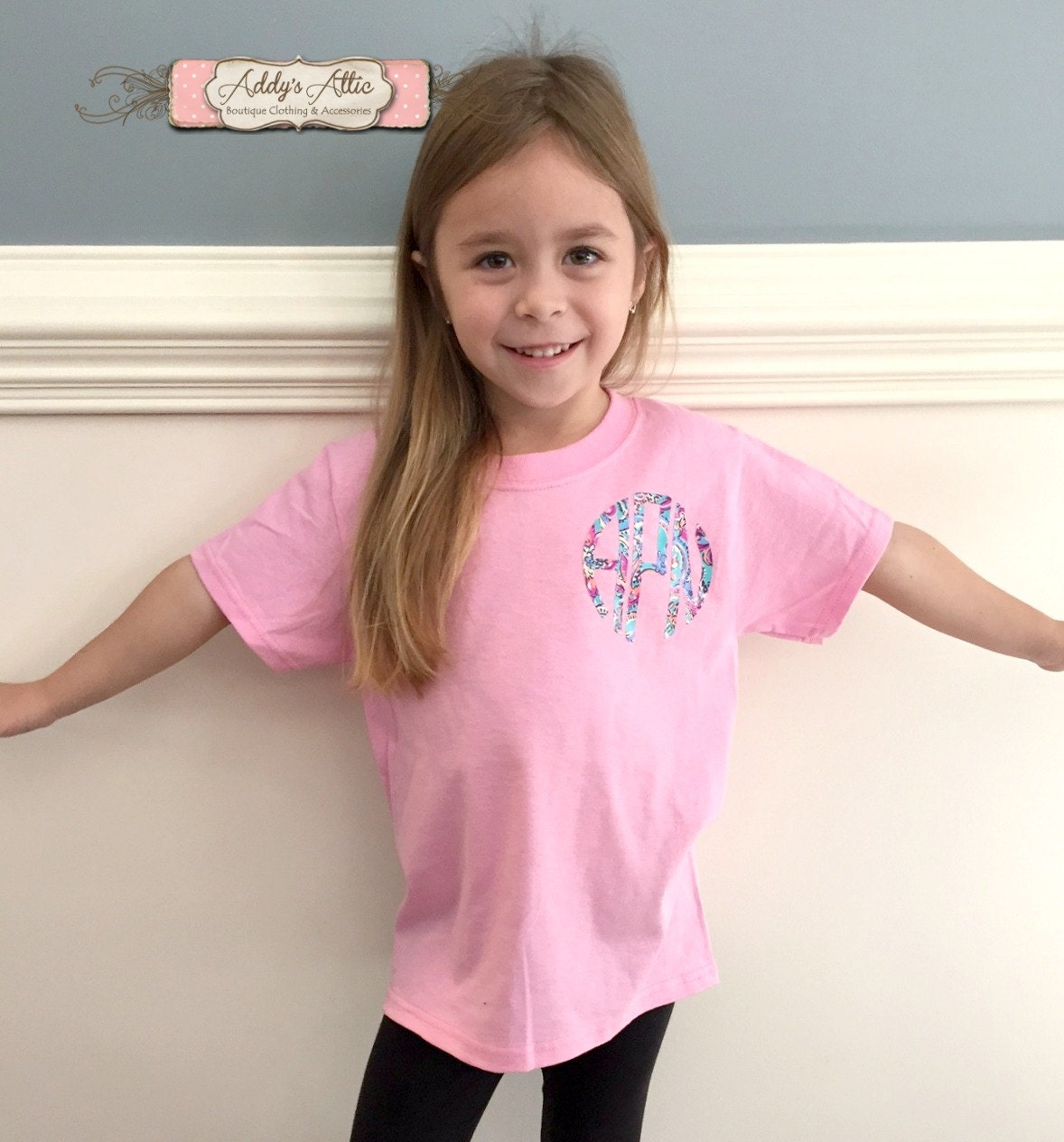 pink monogram shirt