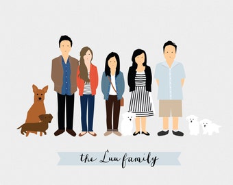 CUSTOM Family Portrait Illustration - Base (2 People)