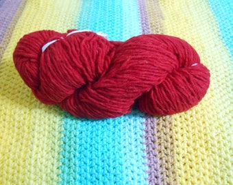 Red - 100% Lamb's Wool - 1074 yards - Worsted weight - Recycled, Reclaimed, Upcycled