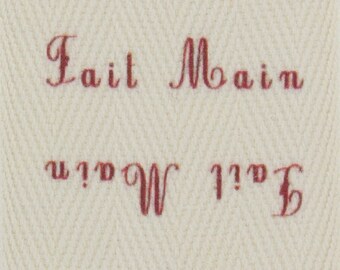 2 tags "handmade" cotton twill