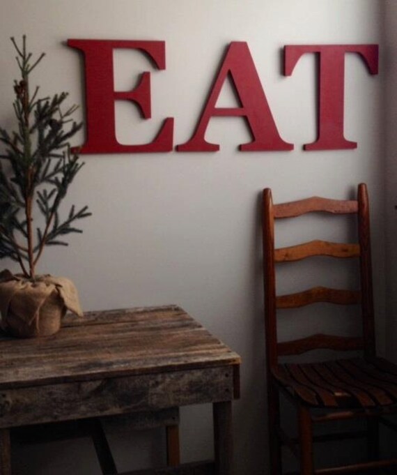 Farmhouse Dining Eat Sign Large Wooden Letter Fixer Zoom