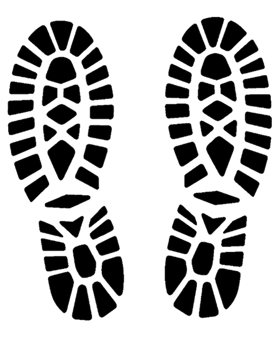 Footprints stencil art shoes 5 stencils sizes svg dwg dxf png